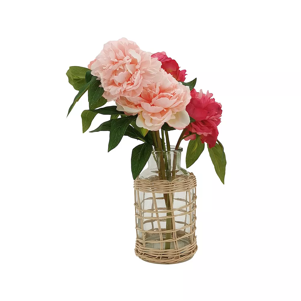 Sonoma Goods For Life® Artificial Pink Floral Rattan Vase Table Decor 3 Sonoma Goods For Life® Artificial Pink Floral Rattan Vase Table Decor - Image 3