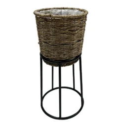 Sonoma Goods For Life® Small Seagrass Planter With Metal Stand