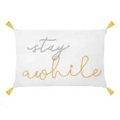 Sonoma Goods For Life® White & Yellow Stay Awhile Pillow